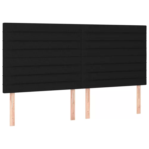 Fekete szövet fejtámla 160x5x118/128 cm