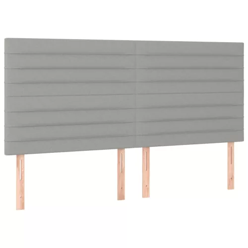 Világosszürke szövet fejtámla 180x5x118/128 cm