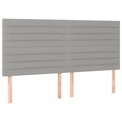 Világosszürke szövet fejtámla 200 x 5 x 118/128 cm