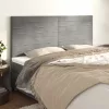 Világosszürke bársony fejtámla 180x5x118/128 cm