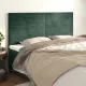 Sötétzöld bársony fejtámla 180x5x118/128 cm