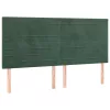 Sötétzöld bársony fejtámla 180x5x118/128 cm