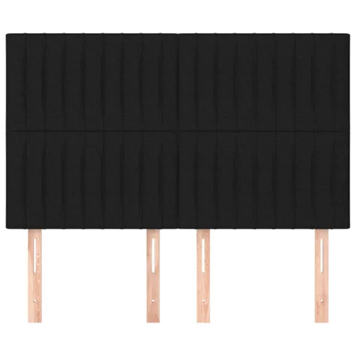 Fekete szövet fejtámla 144x5x118/128 cm