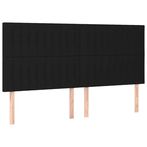 Fekete szövet fejtámla 180x5x118/128 cm
