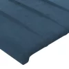 Sötétkék bársony fejtámla 160x5x118/128 cm