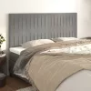 Világosszürke bársony fejtámla 200 x 5 x 118/128 cm