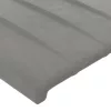 Világosszürke bársony fejtámla 200 x 5 x 118/128 cm