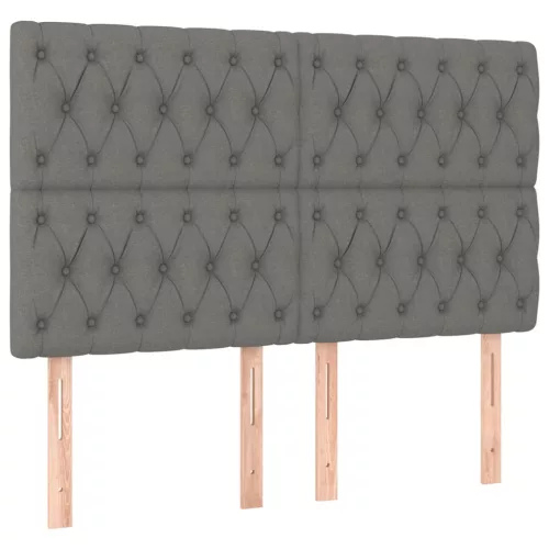 Sötétszürke szövet fejtámla 144x7x118/128 cm