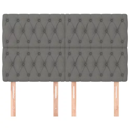 Sötétszürke szövet fejtámla 144x7x118/128 cm