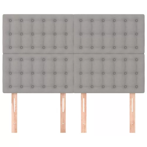 Világosszürke szövet fejtámla 144x5x118/128 cm