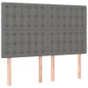 Sötétszürke szövet fejtámla 144x5x118/128 cm