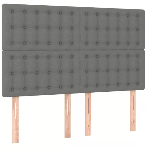 Sötétszürke szövet fejtámla 144x5x118/128 cm