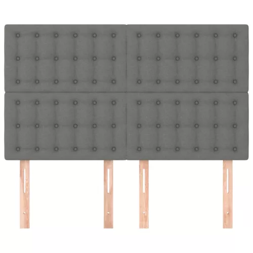 Sötétszürke szövet fejtámla 144x5x118/128 cm