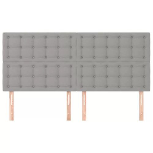 Világosszürke szövet fejtámla 160x5x118/128 cm
