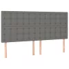 Sötétszürke szövet fejtámla 180x5x118/128 cm