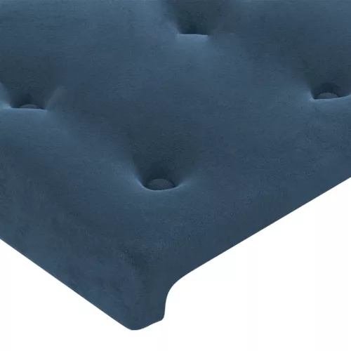 Sötétkék bársony fejtámla 144x5x118/128 cm
