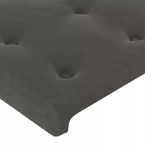Sötétszürke bársony fejtámla 160x5x118/128 cm