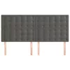 Sötétszürke bársony fejtámla 180x5x118/128 cm