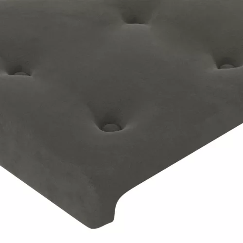 Sötétszürke bársony fejtámla 180x5x118/128 cm