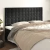 Fekete bársony fejtámla 180x5x118/128 cm