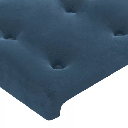 Sötétkék bársony fejtámla 180x5x118/128 cm