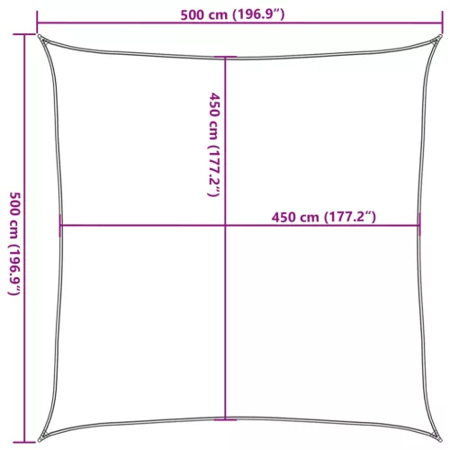 Fekete HDPE napvitorla 160 g/m² 5 x 5 m
