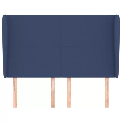 Kék szövet fejtámla szárnyakkal 147 x 23 x 118/128 cm