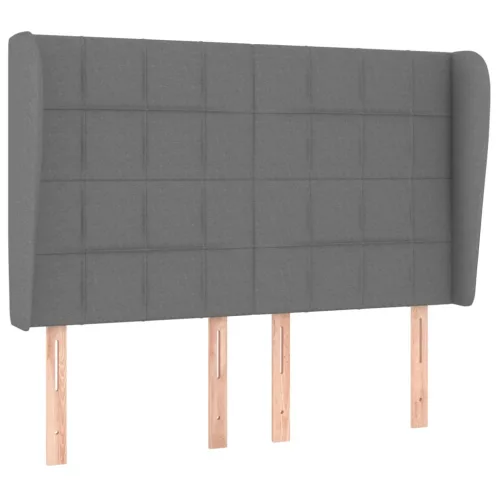Sötétszürke szövet fejtámla szárnyakkal 147 x 23 x 118/128 cm