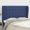 Kék szövet fejtámla szárnyakkal 147 x 23 x 118/128 cm