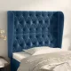 Sötétkék bársony fejtámla szárnyakkal 93 x 23 x 118/128 cm
