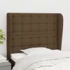Sötétbarna szövet fejtámla szárnyakkal 103 x 23 x 118/128 cm