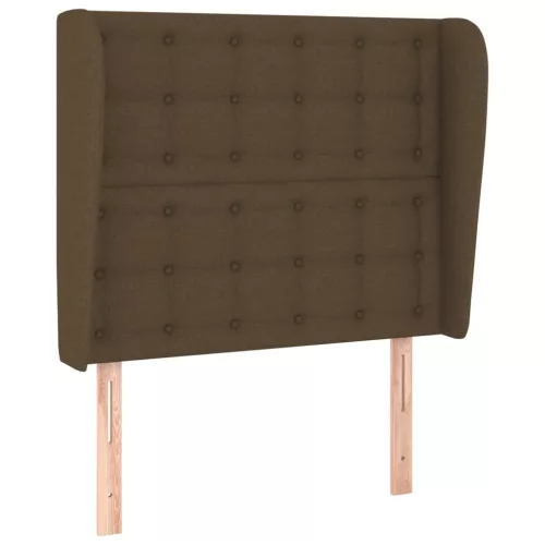 Sötétbarna szövet fejtámla szárnyakkal 103 x 23 x 118/128 cm