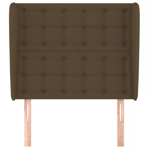 Sötétbarna szövet fejtámla szárnyakkal 103 x 23 x 118/128 cm