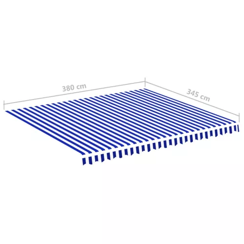 Kék és fehér csere napellenző ponyva 4 x 3,5 m