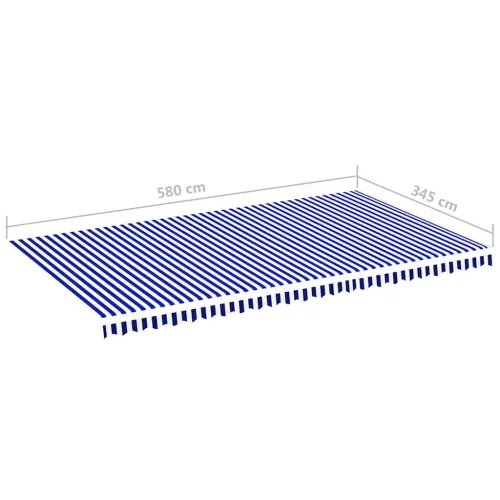 Kék és fehér csere napellenző ponyva 6 x 3,5 m