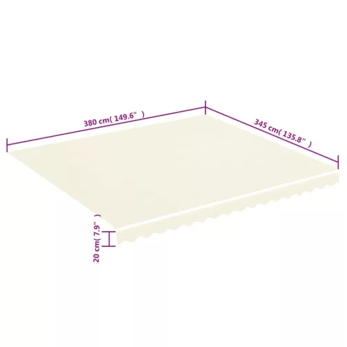 Krémszínű csere napellenző ponyva 4 x 3,5 m