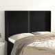 Fekete bársony fejtámla szárnyakkal 147x16x118/128 cm