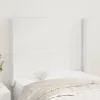 Fehér műbőr fejtámla szárnyakkal 93x16x118/128 cm
