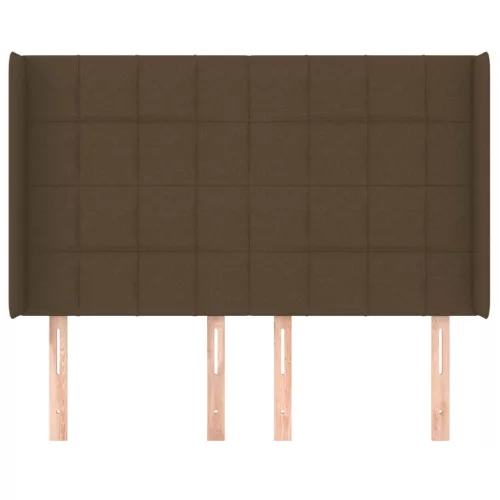 Sötétbarna szövet fejtámla szárnyakkal 147x16x118/128 cm