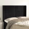Fekete bársony fejtámla szárnyakkal 147x16x118/128 cm