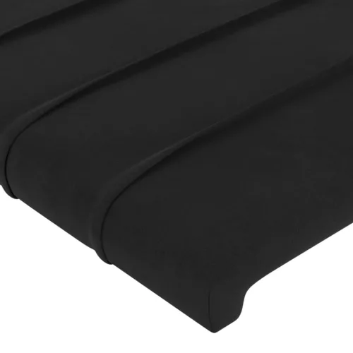 Fekete bársony fejtámla szárnyakkal 147x16x118/128 cm