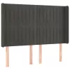 Sötétszürke bársony fejtámla szárnyakkal 147x16x118/128 cm