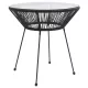 Fekete rattan és üveg kerti étkezőasztal Ø70 x 74 cm