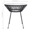 Fekete rattan és üveg kerti étkezőasztal Ø70 x 74 cm
