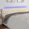 Krémszínű szövet LED-es fejtámla 200x7x78/88 cm