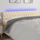 Krémszínű szövet LED-es fejtámla 200x7x78/88 cm