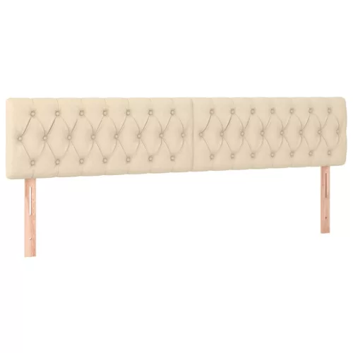 Krémszínű szövet LED-es fejtámla 200x7x78/88 cm