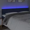 Kék szövet LED-es fejtámla 200x7x78/88 cm