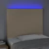 Krémszínű szövet LED-es fejtámla 80x5x118/128 cm
