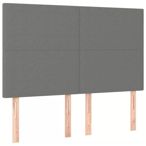 Sötétszürke szövet LED-es fejtámla 144x5x118/128 cm